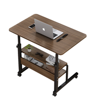 Bureau d'ordinateur SINCERE en MDF avec surface en bois pour utilisation au chevet, bureau portable moderne amovible