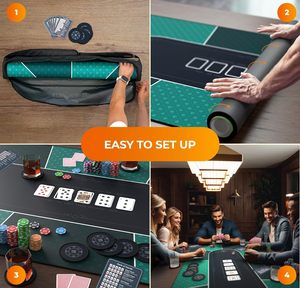 Tapis de poker pour casino, pour jusqu'à 10 joueurs, soirées de jeu à domicile, tapis de poker - Product Image 4