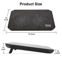 Refroidisseur portable pour ordinateur portable de jeu OEM/ODM, support de refroidissement pour ordinateur portable en maille de fer antidérapant à hauteur réglable avec 1/2 ventilateurs LED bleus