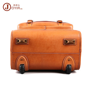 Joyir Genuine Leather Travel <b>Suitcase</b> 4 Wheel Large Capacity Trolley Handle Unisex Leisure Travel Spring 2024 - Product Image 4