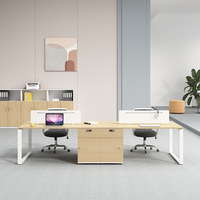 Table de bureau en bois moderne de haute qualité en MDF MFC avec socle mobile pour poste de travail des employés