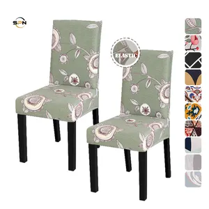 Design del modello resistenza alla piegatura della copertura per sedie per eventi copertura in poliestere sedia fodera per sedia stampata con fascia da sposa