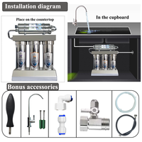 89-3 +2 Manual Filter Air Ultrafiltrasi 5-tahap Aliran Besar di Bawah Wastafel dengan Karbon Aktif Magnetik Tinggi untuk Rumah