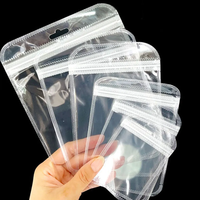 Sacs en plastique épais avec logo personnalisé pochettes transparentes à fermeture éclair pour bijoux à bricoler soi-même emballage de vente au détail sacs suspendus pochettes de rangement refermables