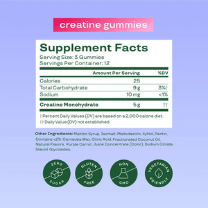 Gomitas de Creatina con Sabor Natural, 36 Unidades para Adultos, para Mejorar la Fuerza Muscular Magra con 5g de Proteína, Nutrición Deportiva - Product Image 2
