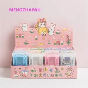 Sin stock Pegatinas papelería lindo kawaii Mini caja de almacenamiento embalado cinta adhesiva de papel decoración frustrada proveedor de cinta washi