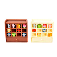 Lemari Miniatur Resin 6.5cm dengan Laci Rak Pajangan Rumah Boneka