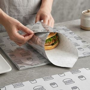 Papel de Aluminio Personalizado a Prueba de Aceite, Papel Kraft para Envolver Alimentos, Papel para Envolver Hamburguesas y Sándwiches de Grado Alimenticio - Product Image 1