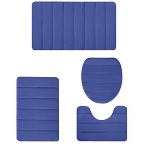 Ensemble de 4 tapis de salle de bain en polaire corail douce, antidérapant, épais et moelleux, avec couvre-couvercle de toilette en forme de U, idéal pour la maison et l'hôtel - Product Image 2