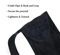 Extensions de cheveux naturels Remy en queue de cheval à clipser, lisses et soyeuses, à enrouler