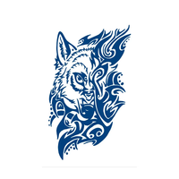 BXTAT Semi-Permanent Bleu Genipa Jus Tatouage Demi-Face Loup Renard Volant Dragon Croix Mandala Épine Pomme GZ013to18 Temporaire