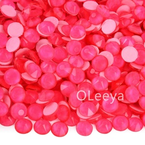 Strass en verre Oleeya 8+8 de qualité supérieure, 16 facettes, couleurs néon, strass à dos plat NHF pour bikini, coque de téléphone, gobelets, DIY - Product Image 3