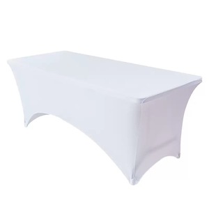 Hochzeits bankett 4ft 6ft 8ft einfarbige Spandex Tischdecke Stretch Tischdecke Rechteckige Tischdecke für Party Hotel Restaurant - Product Image 2