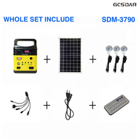 Sistema de Luz Solar Portátil con Panel Solar Plegable, Batería Integrada y Múltiples Modos de Iluminación para Exteriores