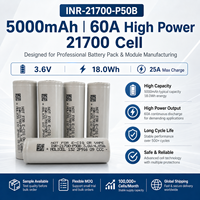 Batterie Li-ion 21700 haute puissance 5000mAh 60A INR-21700-P50B pour la fabrication de modules de batteries, approvisionnement en gros OEM ODM