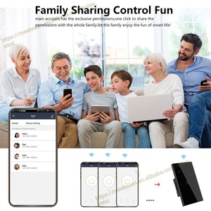 Thông minh Wifi cảm ứng chuyển đổi không có dây trung tính yêu cầu nhà thông minh 1/2/3 /4 gang chuyển đổi ánh sáng 220V hỗ trợ Alexa tuya ứng dụng - Product Image 3