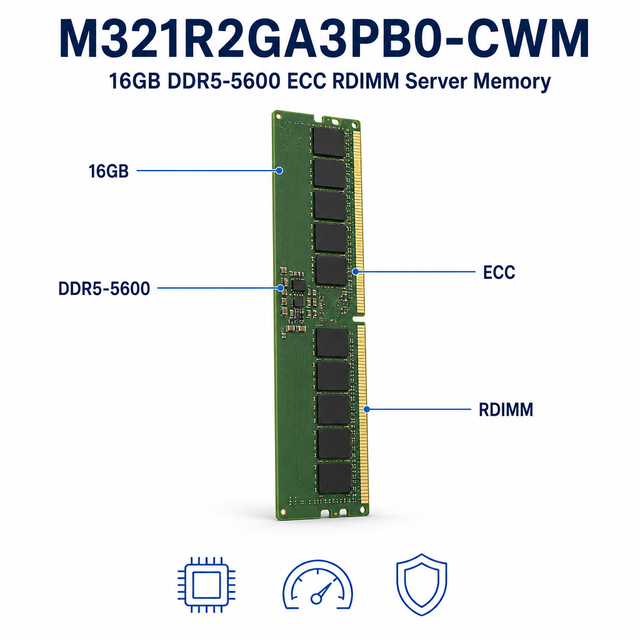 M321R2GA3PB0-CWM 16GB DDR5 5600MHz ECC RDIMM Server Memory Module Registered RAM for Enterprise Server