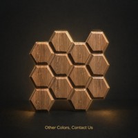 Panneau mural décoratif moderne en PVC gaufré hexagonal 3D, personnalisable en usine, plusieurs couleurs au choix, étanche, pour appartement et usage domestique