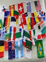 Drapeaux de supporters de football en polyester pour 32 pays, fanions personnalisés, bannière écologique, guirlandes de drapeaux nationaux de football, triangulaires avec ficelle