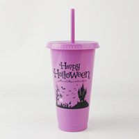 Gobelet en plastique doré pailleté de 24 oz avec couvercle et paille, réutilisable pour café glacé