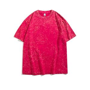 MT2693 Vendeur de vêtements Vente en gros T-shirts surdimensionnés en coton 230 g/m² personnalisés Impression à la cire Lavé T-shirts pour hommes et femmes - Product Image 6