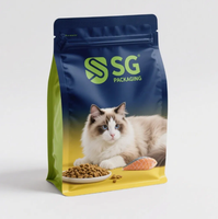 Sachets Doypack de qualité alimentaire pour animaux de compagnie, scellés sur huit côtés avec fermeture éclair, logo personnalisé pour aliments pour chats/chiens/animaux de compagnie