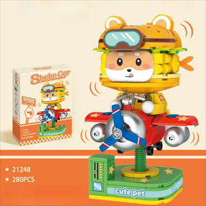 Mini Blocchi da Costruzione a Tema Animali Domestici e Cibo, Giocattoli Creativi: Blocchi Hamburger, Blocchi Aeroplano, Blocchi Panda, Blocchi Auto Paraurti, Blocchi Gatto, Blocchi Astronave - Product Image 4