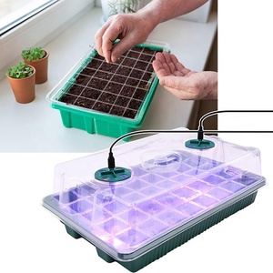 Couvercle Plateau <span class=keywords><strong>Semis</strong></span> Propagateur Kit Pots De Culture De Semences <span class=keywords><strong>Pot</strong></span> <span class=keywords><strong>En</strong></span> <span class=keywords><strong>Plastique</strong></span> Pas Cher Jardin Pépinière Fleur Plante Led Lampe Mini Cultiver Plateaux De <span class=keywords><strong>Semis</strong></span> - Product Image 1