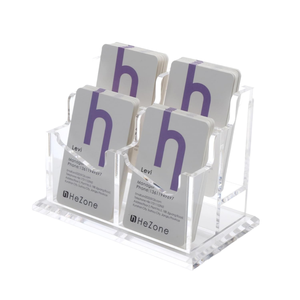 Exhibidor de Tarjetas de Presentación Acrílico Vertical de Diseño Moderno y Elegante, Soporte de Escritorio Transfronterizo de 4 Niveles para Fácil Montaje para Mujeres - Product Image 1