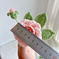 Vente en gros de fleurs artificielles en laine crochetée, petites roses en forme de bouton de fleur, bouquet de roses, décoration pour la maison