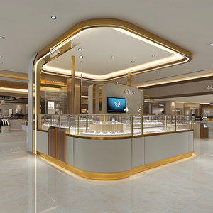 Mesa de exhibición de joyería de lujo Lux, pequeña vitrina de joyería de oro y plata, mesa de exhibición antigua - Product Image 4