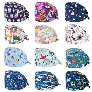 Chapeaux d'infirmière chirurgicale médicale imprimer médecins hommes et femmes casquettes de gommage de salle d'opération chirurgicale chapeaux chirurgicaux médicaux avec bouton - Product Image 6