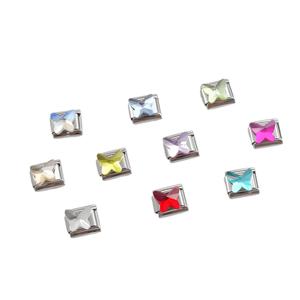 Bracelet élastique DIY en cristal multicolore avec breloque en acier inoxydable de style italien, perle et cœur, bracelets de style italien - Product Image 5