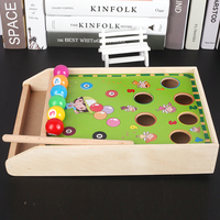 En gros mini en bois de billard table de billard jeu 1 bâton + 6 boules plaisir sport Portable table en bois jouet cadeau d'anniversaire pour enfants