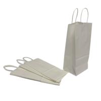 Sacs en papier kraft personnalisés pour emporter, avec poignée plate, pour café à emporter, restauration rapide, sacs de transport pour restaurants