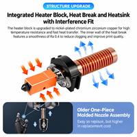 Pièces d'imprimante 3D en gros : Hotend à dégagement rapide, buse en acier trempé de 0,4 mm, tête d'impression à haut débit pour Flashforge AD5M Pro 1,75 mm