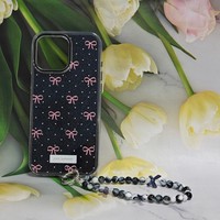 Casing Ponsel Soft Shell Dua Lapis Desain Imd dengan Ikat Rambut, Logo Kustom, dan Tali Gantungan untuk iPhone 16 Pro Max 17 15