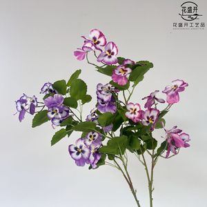 Artificial Pansies <b>Single</b> Branch Silk <b>Flowers</b> High Simulation Wedding Decorations Outdoor Use - Product Image 3
