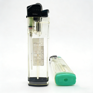 Accendini a Gas Butano Trasparenti Ricaricabili Shunfa, Accendini in Plastica Durevole con Pietrina per Sigarette, Prezzo di Fabbrica - Product Image 5