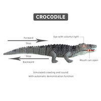 Juguete de cocodrilo de plástico simulado para niños, modelo de gorila para gatear, animales con control remoto y luz de sonido