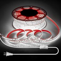 Bande lumineuse LED AC110V 220V SMD2835 60LEDs 120LEDs 240LEDs, taille 12mm*4mm, revêtement PVC, rouleau de 100m, 3000K 4000K 6000K, bande lumineuse 2835