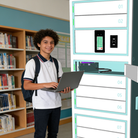 Casier de recharge intelligent en métal avec charge rapide USB-C, contrôle d'accès multiple pour les écoles