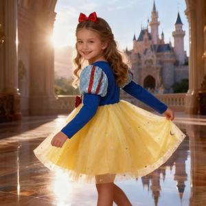 Costume da Principessa Regina delle Nevi per Bambine, per Feste di Compleanno, Halloween e Balli, in Poliestere - Product Image 5