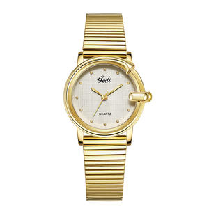 Montre pour femme populaire, exquise et unique, bracelet en acier plaqué or de haute valeur, montre à quartz étanche - Product Image 6