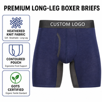 Caleçons Boxers pour Hommes en Gros, Pack de Sous-vêtements Personnalisables de Haute Qualité, Respirants, en Coton de Bambou Uni et Confortables