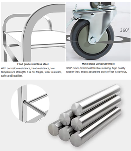 의료용 3 층 모바일 약물 카트 병원 및 클리닉 보관 카트 조정 가능한 선반 - Product Image 4