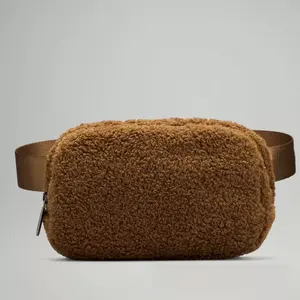 Sac de ceinture en polaire Sherpa personnalisé, vente d'usine, vente en gros, haute qualité, unisexe, Mini sac banane de course