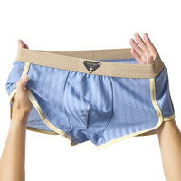 Boxers mi-hauts pour hommes en nylon, maille de soie glacée, respirants, antibactériens, taille ample