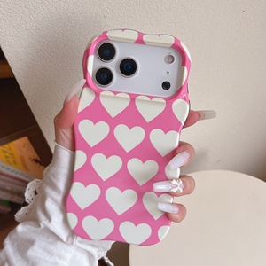 Coque <span class=keywords><strong>de</strong></span> téléphone Love Heart 2 en 1 TPU+PC brillante pour iPhone 14 15 16 17 Pro Max, bords ondulés, toucher confortable, protection antichoc, coque rigide - Product Image 2