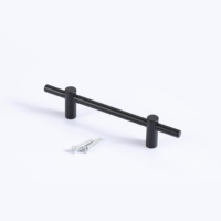 Poignée de placard longue en forme de T en acier inoxydable 304 noir mat pour meubles